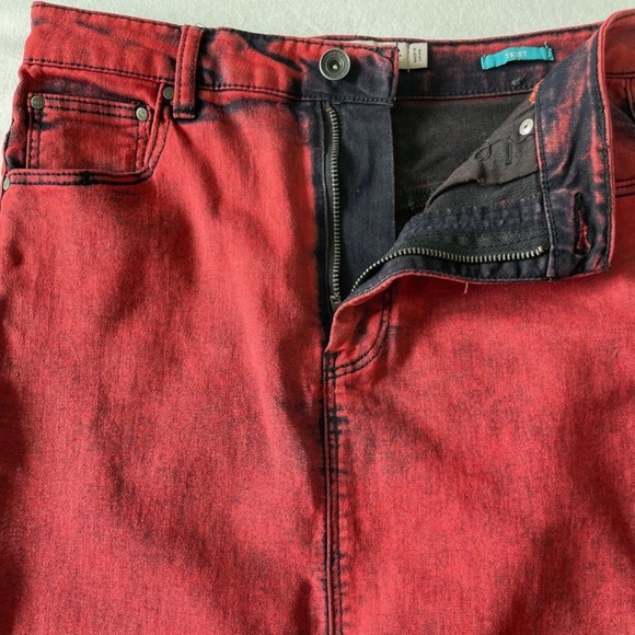 Zara Midi Skirt, Trafaluc, Red Acid Wash - Picture 4 of 4